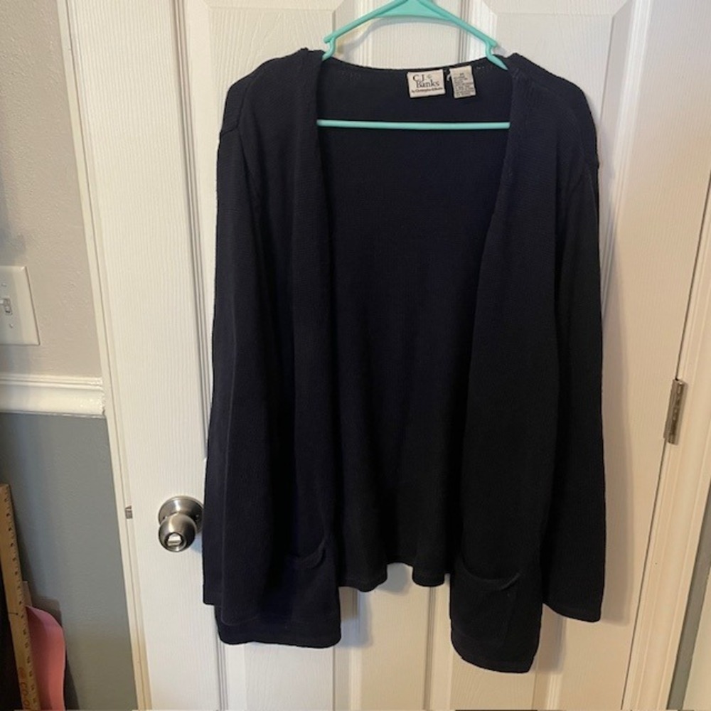PRICE REDUCED CJ Banks Women's 2XL Navy Cardigan with pockets